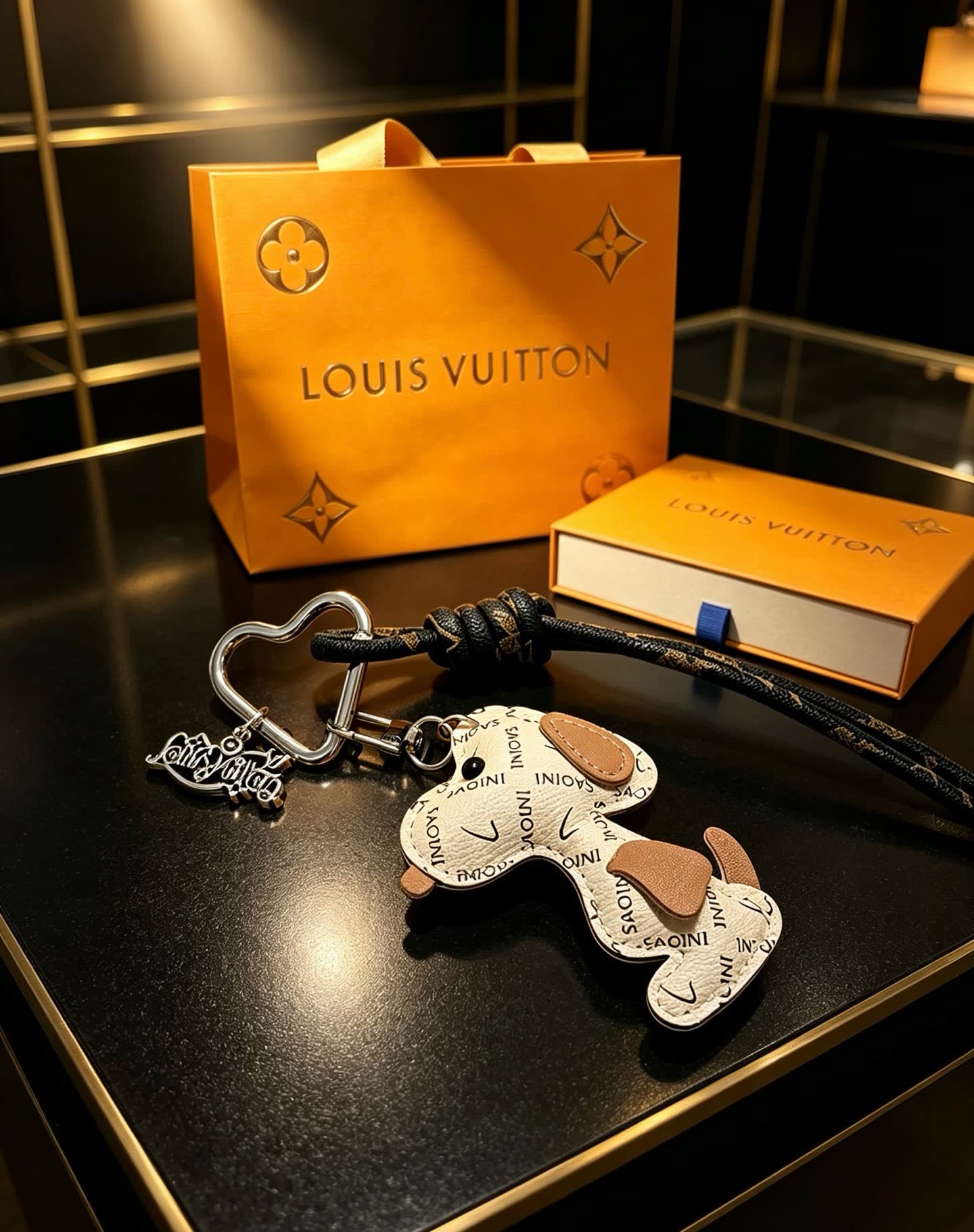Louis Vuitton Monogram Dog Keychain